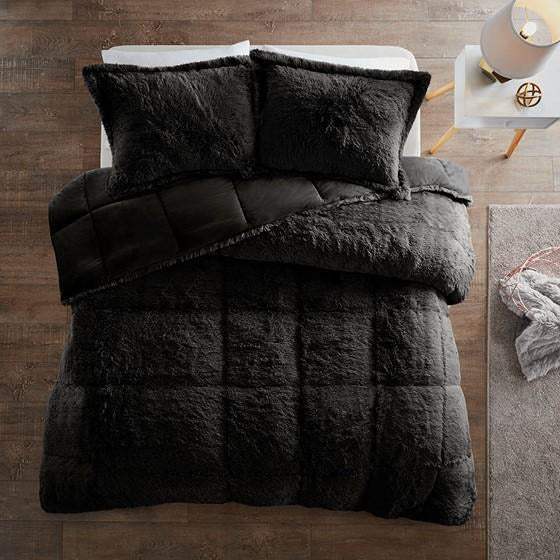 Malea Shaggy Long Fur Comforter Mini Set