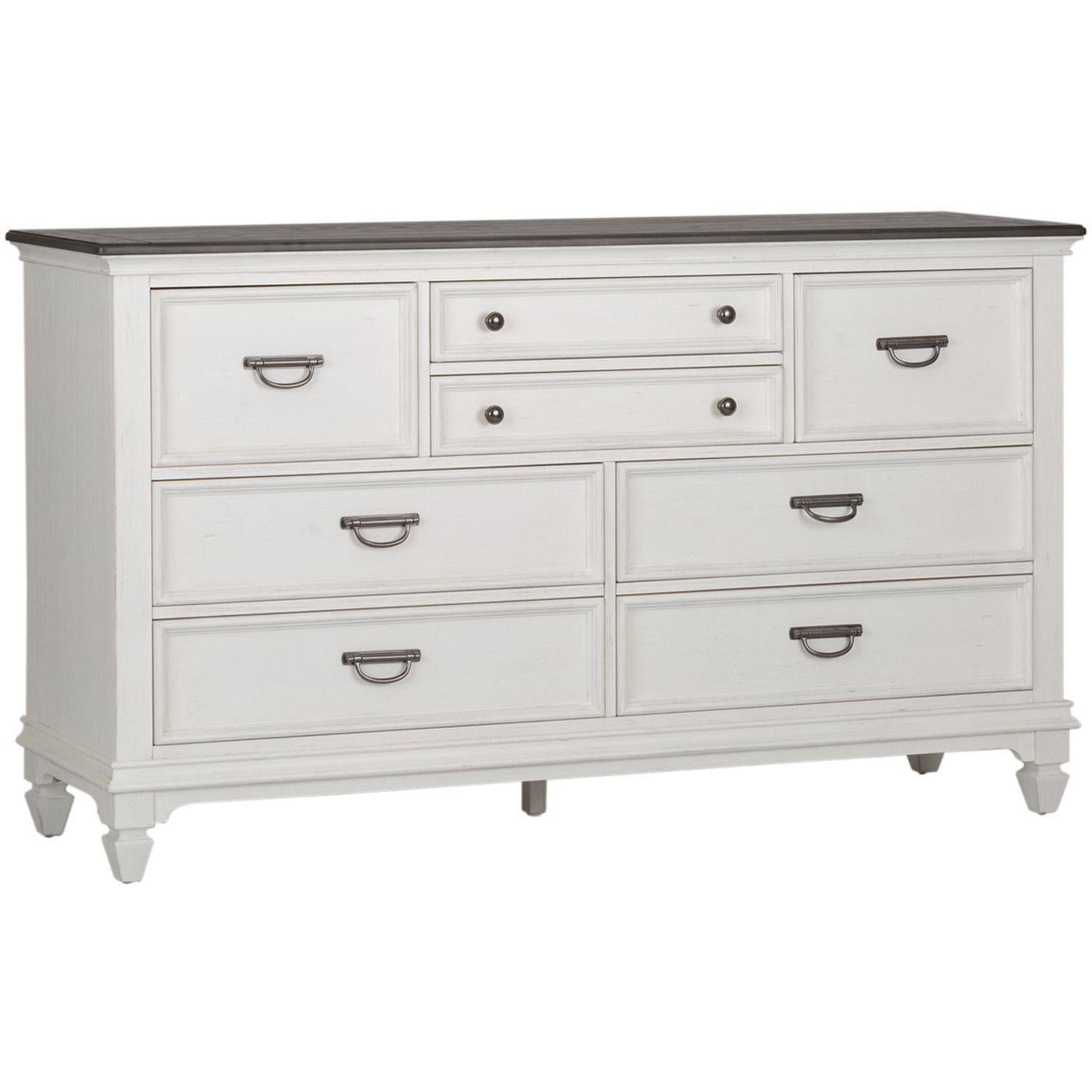 Allyson park wire brushed white panel store bedroom set