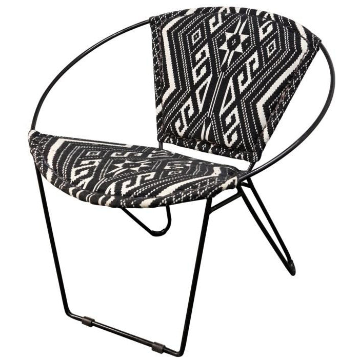 Black Iron Hoop Chair - White