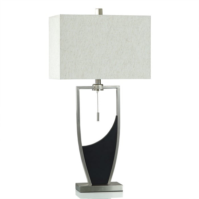 Black and Silver Pull Chain Table Lamp