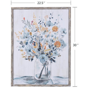Flowers in a Jar Framed Wood Print II